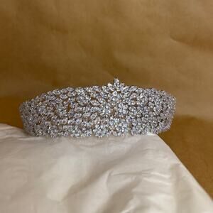 Bella Tiara Designer Crown- Swarovski dazzling crystals, elegant. design